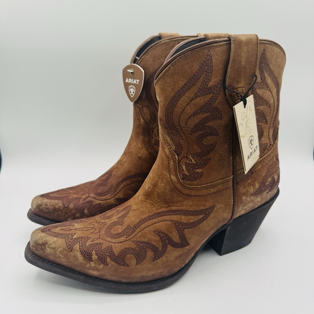 Ariat Chandler Boots Women's Size 10 Naturally Distressed Brown Leather - Picture 9 of 16